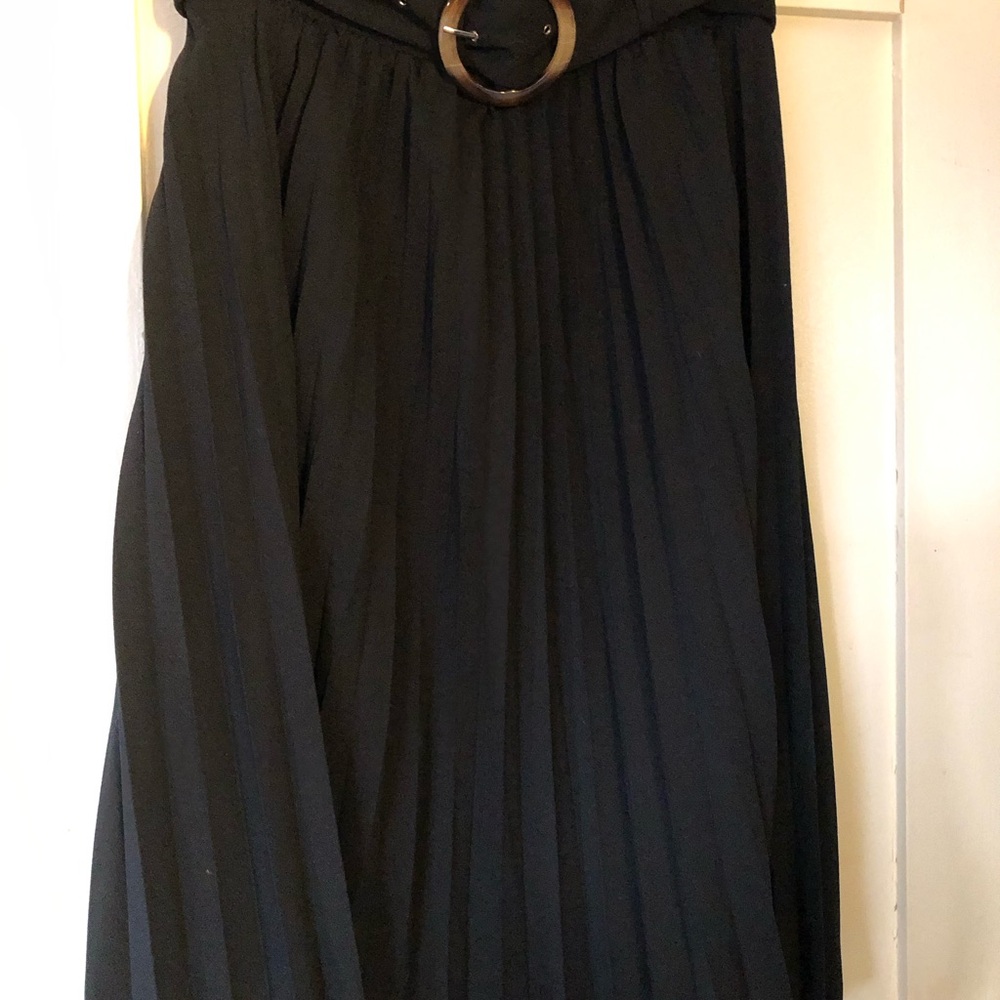 Elegant Black Pleated Skirt